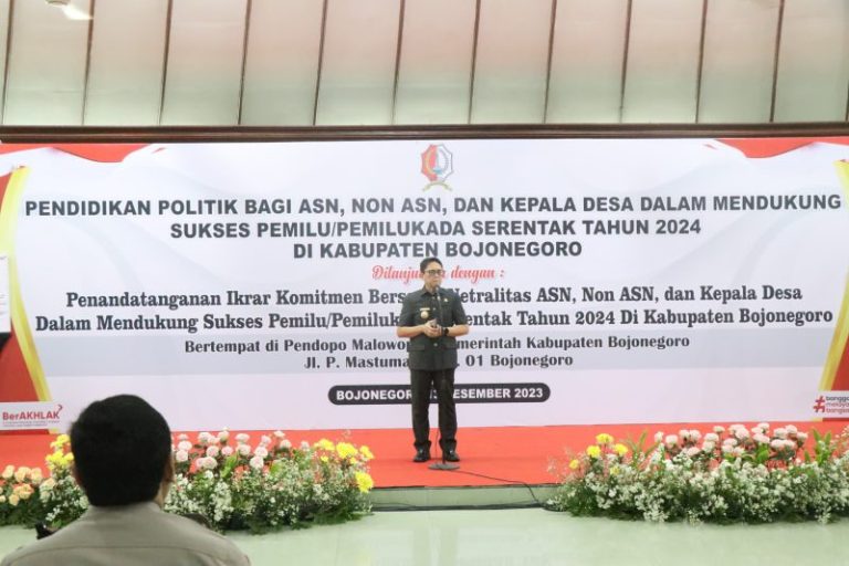 Bakesbangpol Gelar Pendidikan Politik, PJ Bupati Tekankan Netralitas ASN, Non ASN, dan Kades.
